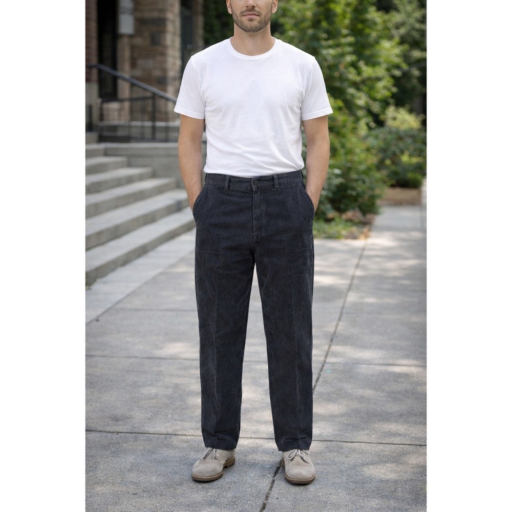 David Taylor Collection Pants Men's 36x32 Navy Corduroy Trousers Classic Fit NWT